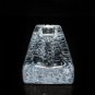 Unique Clear Textured Art Glass Cigar Ashtray Measures 8" L x 3" W x 1.5" H