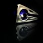 Comoy's Emerald Cobalt Blue Heavy Glass Cigar Ashtray Italy 8.5" L x 5" x 1.5"