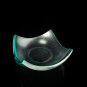 Stephen Schlanser Jade Art Glass Bowl Brush Stokes Measures 9.5"  Square by 4" H