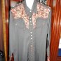 Scully Black Embroidered Long Sleeve Shirt Size Medium Men's