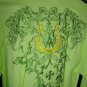 Victorious Lime Colored Embroidered Long Sleeve Shirt Size Medium