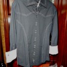 BC Men Collectiion Black Embroidered Long Sleeve. Shirt Size Medium