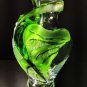 Lalique Crystal  Green Leaf Tall Vase