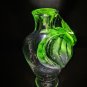 Lalique Crystal  Green Leaf Tall Vase