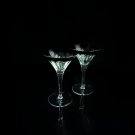 Faberge Grand Duke Black & Clear  Crystal Martini Glasses