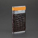 Brizard  Sottile Lighter Tobacco and Orange Leather  NIB