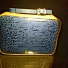 Brizard  Traveler - Blue and Grey  Croco Pattern Leather Made in USA  NIB