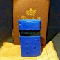 Brizard and Co Blue Ostrich & Camel Color Leather V Cutter & Lighter Combo