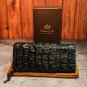 Brizard Gordo "Show Band" 3 Cigar Case - Black Caiman Crocodile NIB