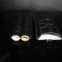 Black Leather Croc Pattern 2 Cigar Carrying Case with Cutter 7" L closed