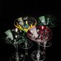 Faberge Bubbles Colored Crystal Martini Glasses in case