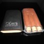 Black & Tan Leather Cigar Case Showroom Model 6.75" L closed