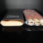 Black & Tan Leather Cigar Case Showroom Model 6.75" L closed