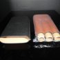 Black & Tan Leather Cigar Case Showroom Model 6.75" L closed