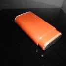 Tobacco Colored Leather Cigar Carrying Case with Cutter 5.75" L closed