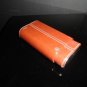 Tobacco Colored Leather Cigar Carrying Case with Cutter 5.75" L closed