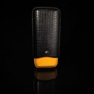 Black and Yellow  Leather Cigar Carrying Case New without Box