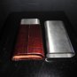 6.75" Stainless Steel & Brown Leather Cigar Holder Case Showroom Model 6.75" L