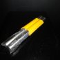Stainless Steel Cigar Holder for 2 cigars with Yellow Leather 6.75" L closed