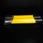 Stainless Steel Cigar Holder for 2 cigars with Yellow Leather 6.75" L closed