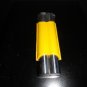Stainless Steel Cigar Holder for 2 cigars with Yellow Leather 6.75" L closed