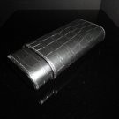 Grey Leather Croc Pattern Cigar Carrying Case 6.5" L Showroom Display