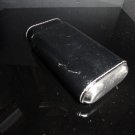 Black Smooth Leather with Stainless Steel EndCigar Carrying Case 5.75" L closed