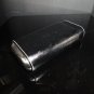 Black Smooth Leather with Stainless Steel EndCigar Carrying Case 5.75" L closed