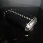 Black Smooth Leather with Stainless Steel EndCigar Carrying Case 5.75" L closed