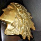 vintage brass  Indian head wall plaque