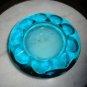 Adolph Matura Retro Sklo Onion , Czech ashtray light blue vintage glass 7"