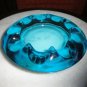 Adolph Matura Retro Sklo Onion , Czech ashtray light blue vintage glass 7"