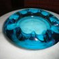 Adolph Matura Retro Sklo Onion , Czech ashtray light blue vintage glass 7"