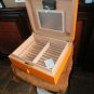 Brizard Airflow Humidor in Racing Orange Leather 60 / 70 ct Made in USA NIB