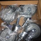 ULINE 5" Chrome  Lockable Wheels for Wire Shelving Unit H-1205WH-C  Set of 4 NIB