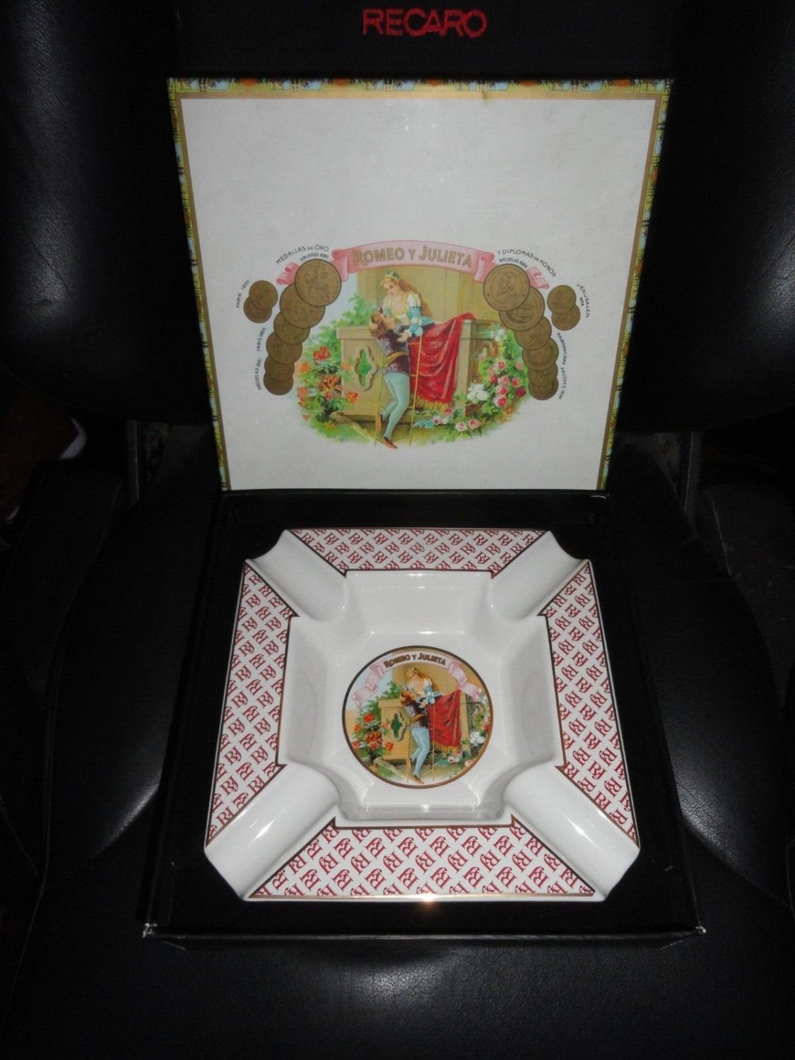 Large Ceramic Cigar Ashtray 9" square