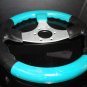 Dino Teal & Black Marine Steering Wheel with Polished Spokes 13.5" Diameter #2