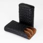 Brizard Gordo "Show Band" 3 Cigar Case - Black Caiman NIB