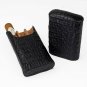 Brizard Gordo "Show Band" 3 Cigar Case - Black Caiman NIB