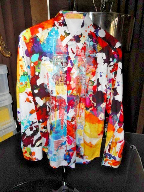 Robert Graham Gerald Colorful Short Sleeve Shirt Size Medium