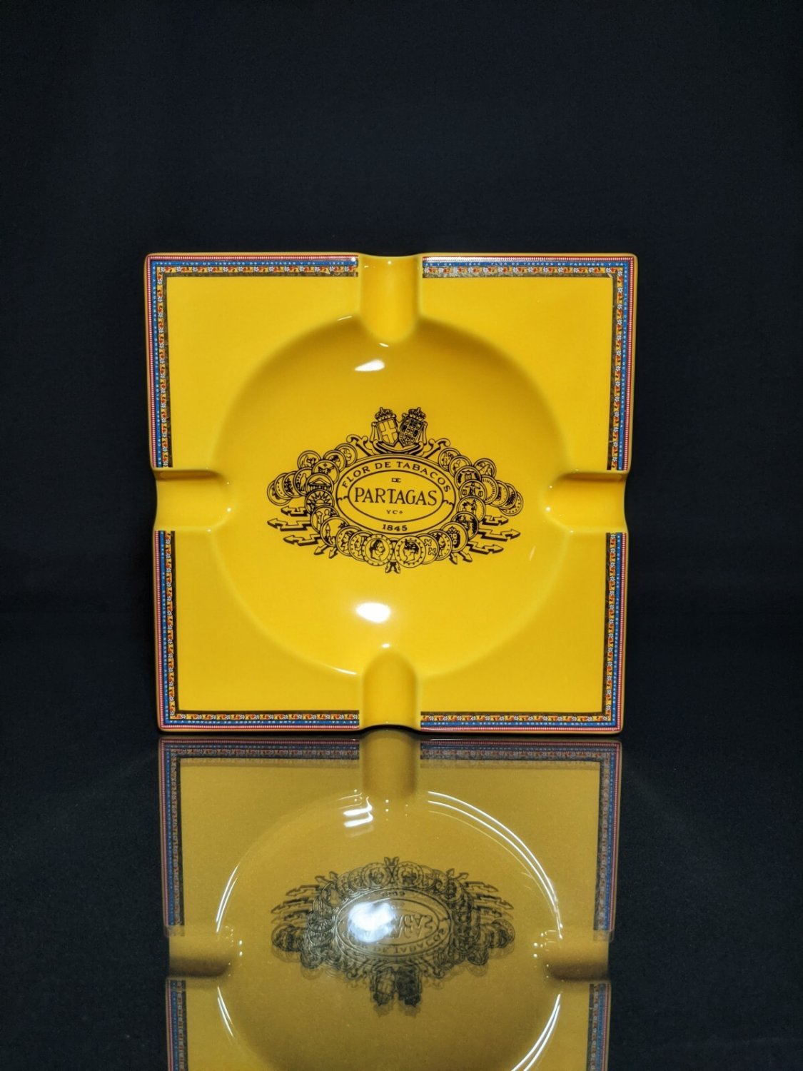 Large Cigar Logo Ceramic Ashtray 10" Square