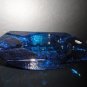 Blenko Blue Glass Waffle Pattern Ash Tray Ashtray with sticker