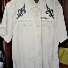 Rebel Spirit Gray Short Sleeve Button-Down short sleeve Shirt Size Large