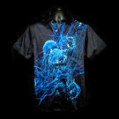 Robert Graham Deep Blue Jellyfish Short Sleeve Shirt Size Large Classic Fit Robert Graham Deep Blue Jellyfish Short Sleeve Shirt Size Large Classic Fit