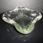 Mid Century Modern BLENKO Art Glass HEAVY Ashtray 9&acirc;�� Clear Curved Square