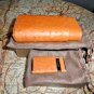 Brizard The "Show Band" 3 Cigar Gordo Case & Sottile Lighter Geniune Ostrich Tan