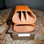 Brizard The "Show Band" 3 Cigar Gordo Case & Sottile Lighter Geniune Ostrich Tan