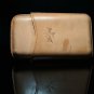 Pheasant Beige Smooth Leather Cigar Case Made in Spain