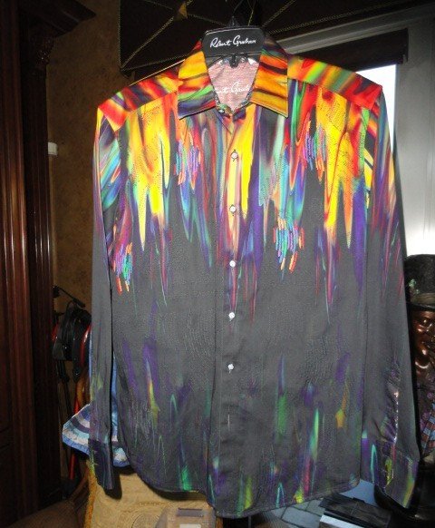 Robert Graham Jack Dripper Long Sleeve Shirt Size Medium