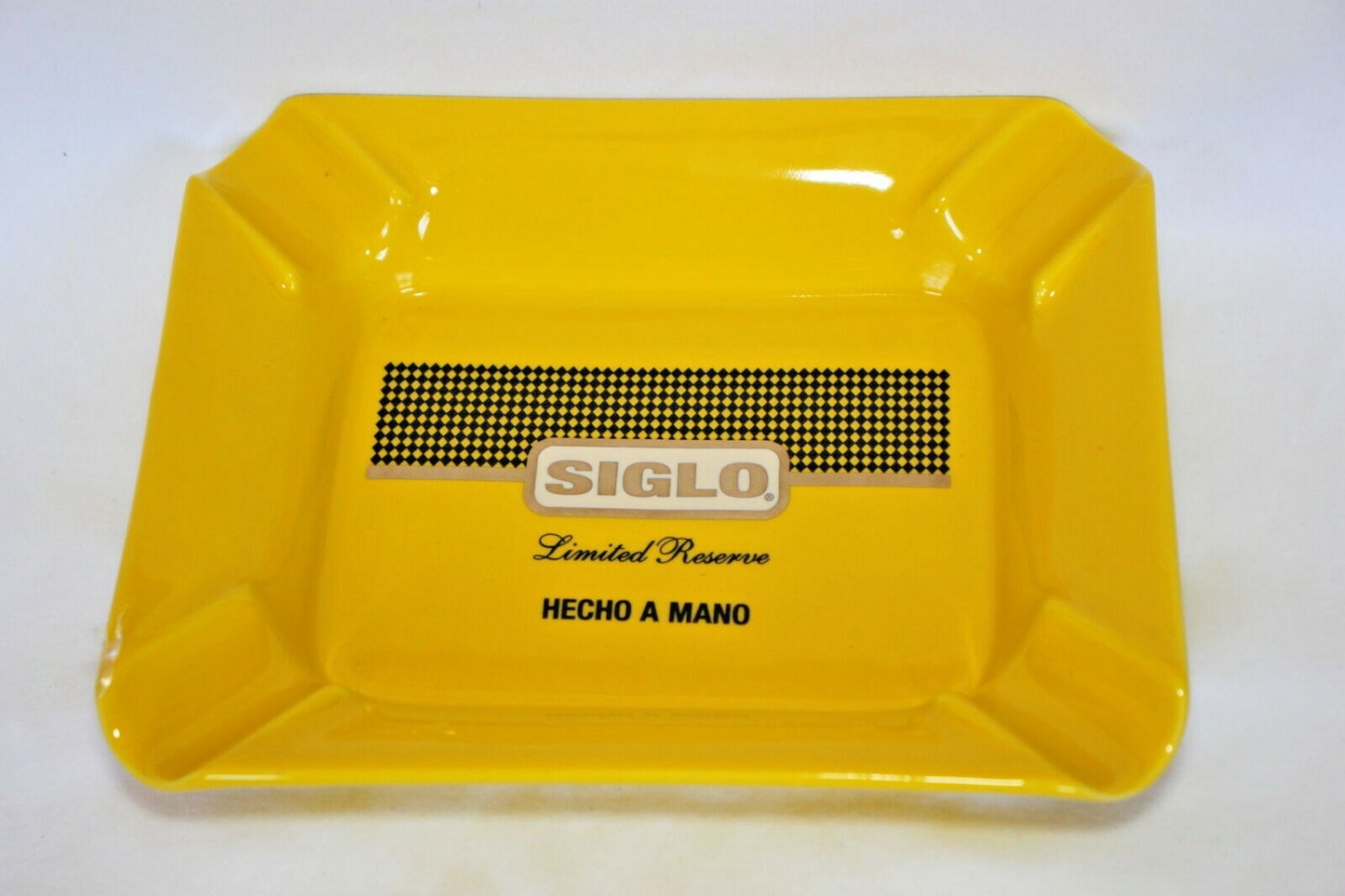 Yellow Rectangle Ashtray 4-Slots No box